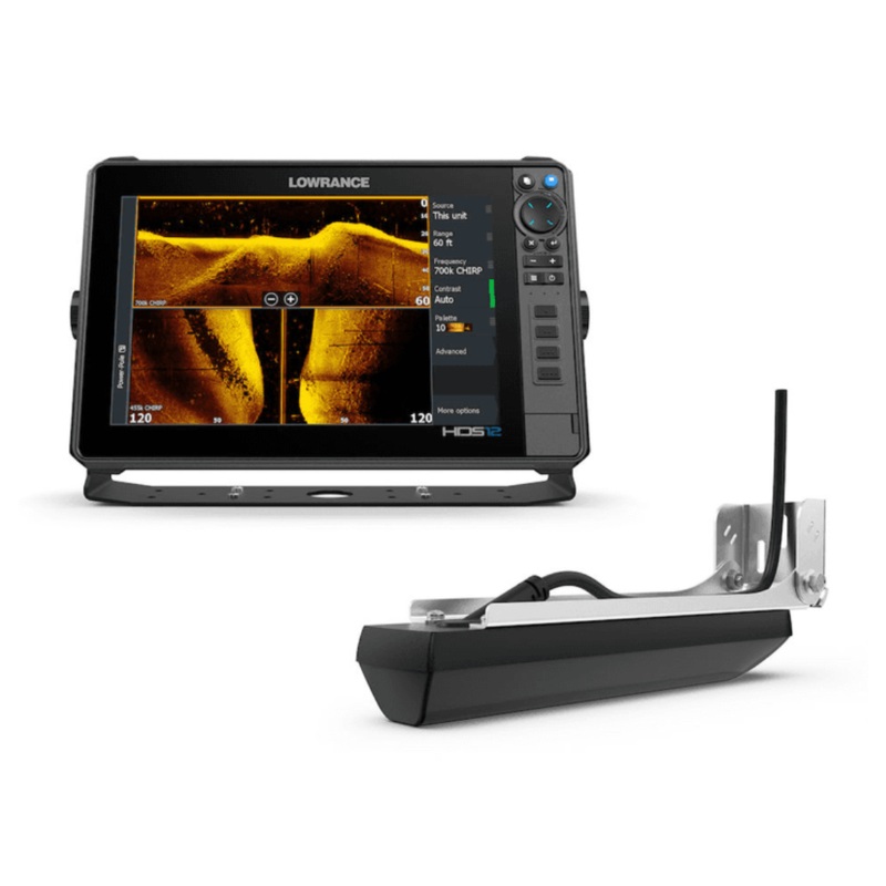 Lowrance HDS-12 PRO with ActiveImaging HD 3-in-1 transducer. 12″ SolarMAX HD IPS display, Dual 1kW sonar with CHIRP