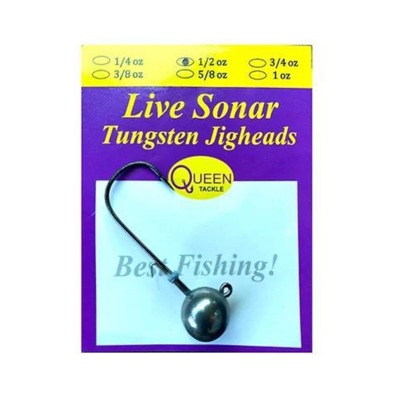 Queen Tackle Live Sonar Tungsten Jigheads (2,3, 4, 6 or 10 Pk)
