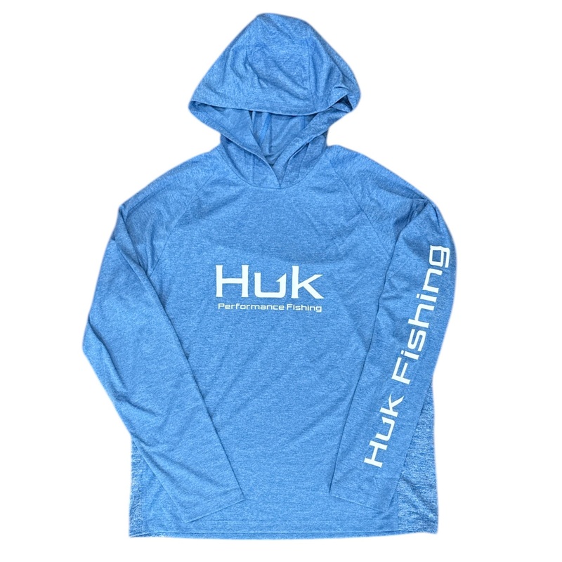 HUK Pursuit Hoodie L Heather Ocean Blue