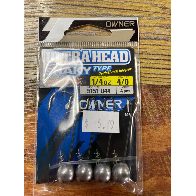 Owner Ultra Head Shaky Head – 1/4 oz. 4/0