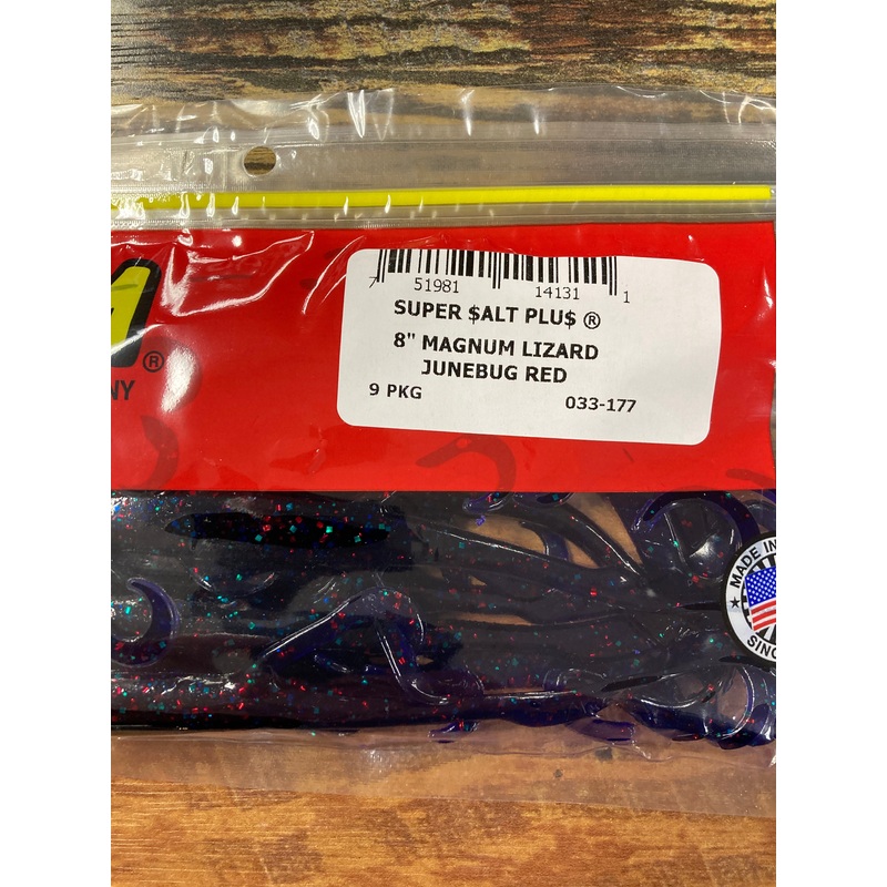 Zoom Mag Lizard 8″ Junebug Red