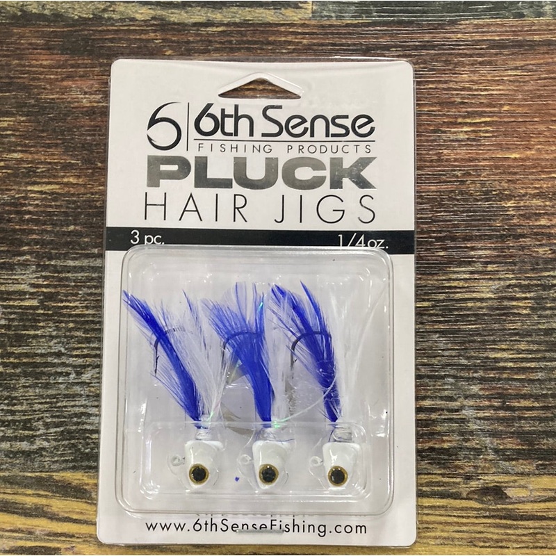 6th Sense Pluck Hair Jigs 1/4 oz. Royal Minnow