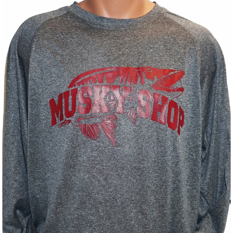 Musky Shop Titanium Heather Long Sleeve T-Shirt Steel Red