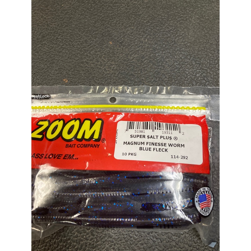 Zoom Mag Finesse Worm – Blue Fleck