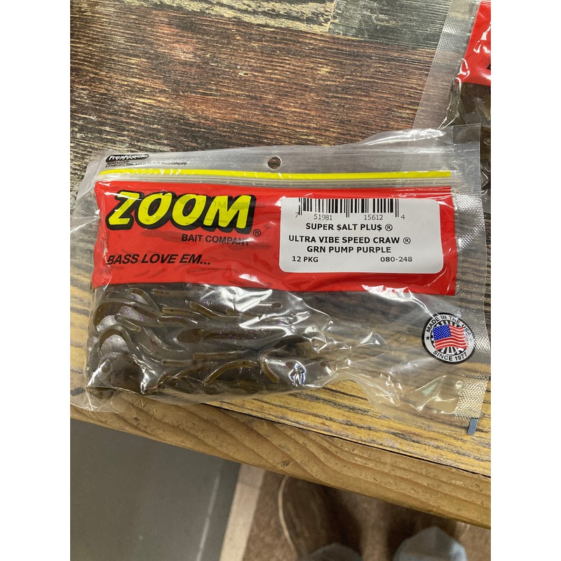 Zoom U-V Speed Craw – Green Pumpkin Purple