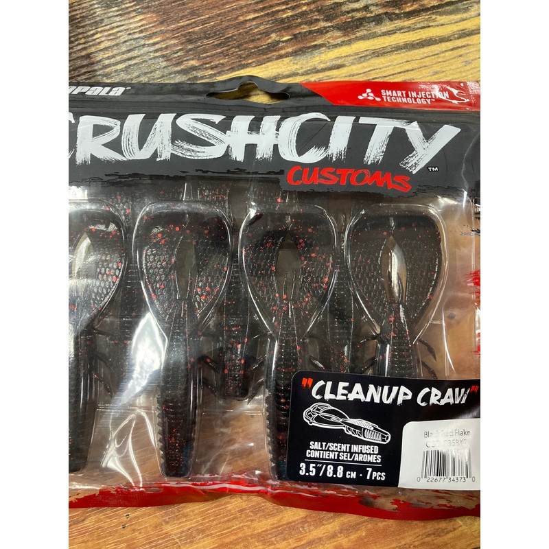 Rapala Crushcity Cleanup Craw 3.5″ Black Red Flake