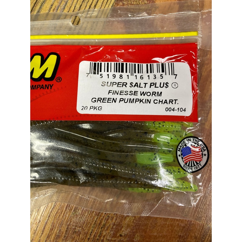 Zoom Finesse Worm – Green Pumpkin Chartreuse