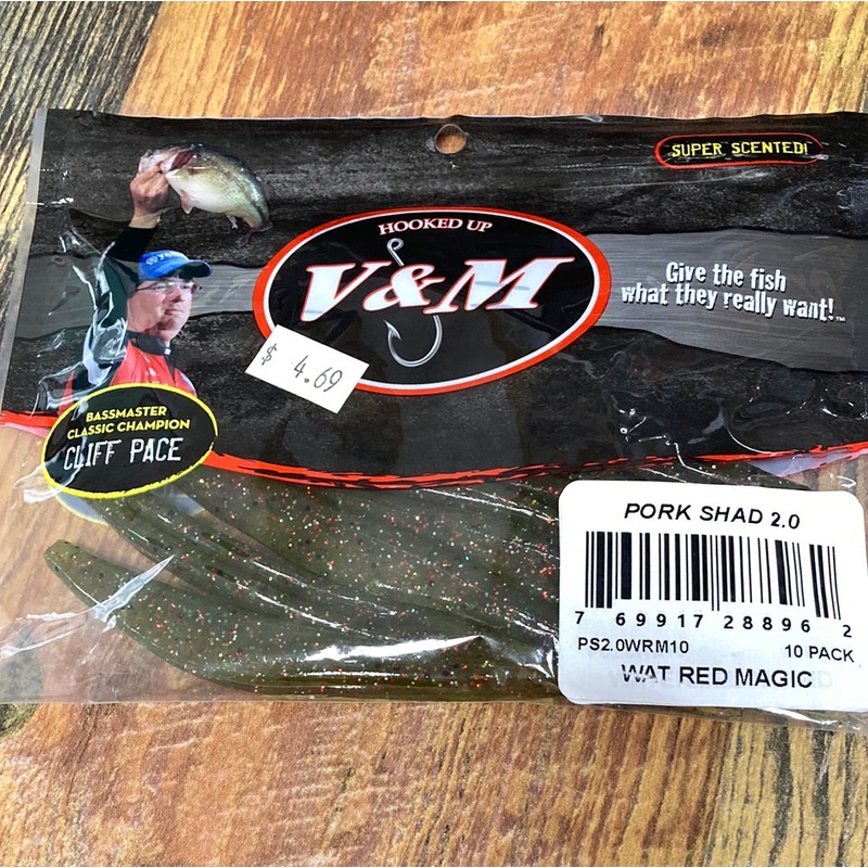 V&M Pork Shad 2.0 – Watermelon Red Magic