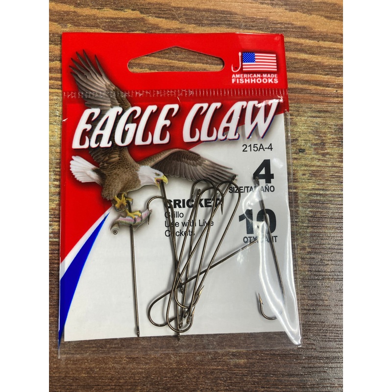 Eagle Claw Bronze Cricket Hooks Sz 4