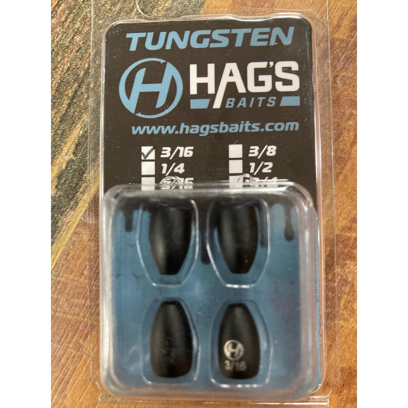 Hags Baits Tungsten – Matte Black 3/16 oz. TFW