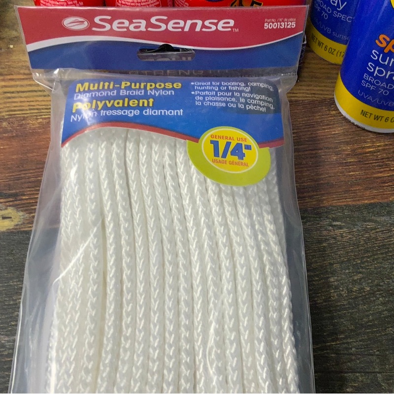 SeaSense 1/4″ x 50′ Braided Nylon Multi-Purpose Rope