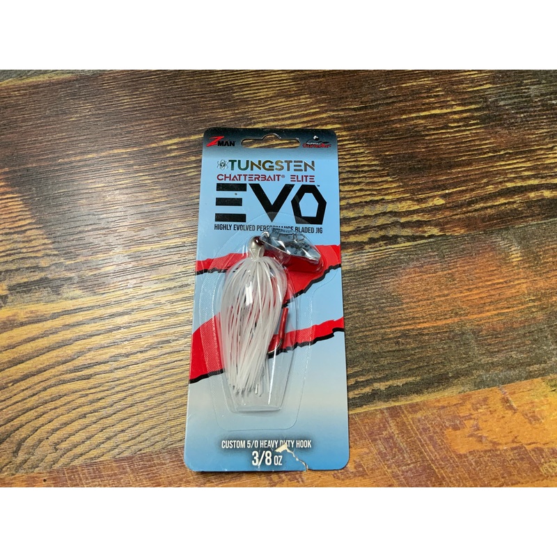 Z Man EVO Chatterbait Tungsten Elite  3/8 oz. White