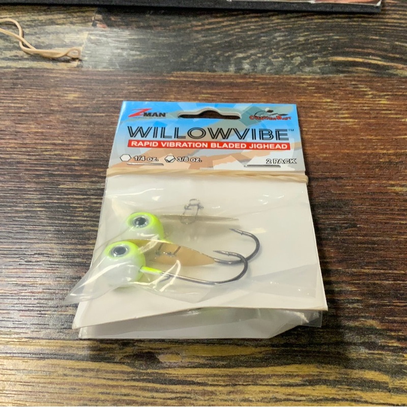 Z Man Willowvibe Bladed Jig Head 3/8 oz. Chartreuse Shad