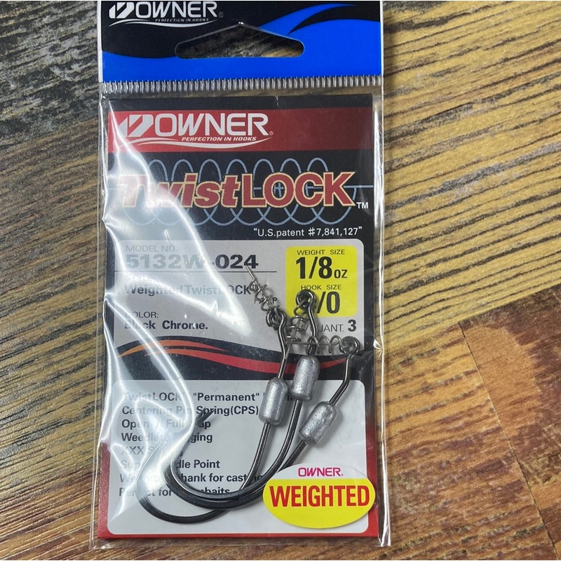 Owner Twist Lock 1/8 oz  4/0 Black Chrome