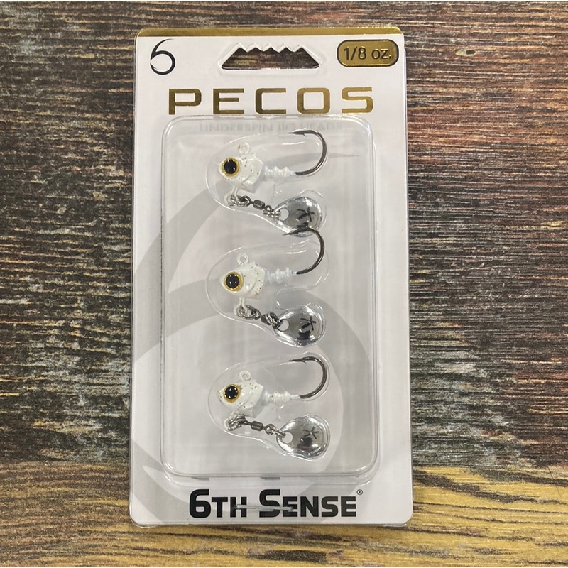 6th Sense Pecos Jig Heads 1/8 oz. Platinum White