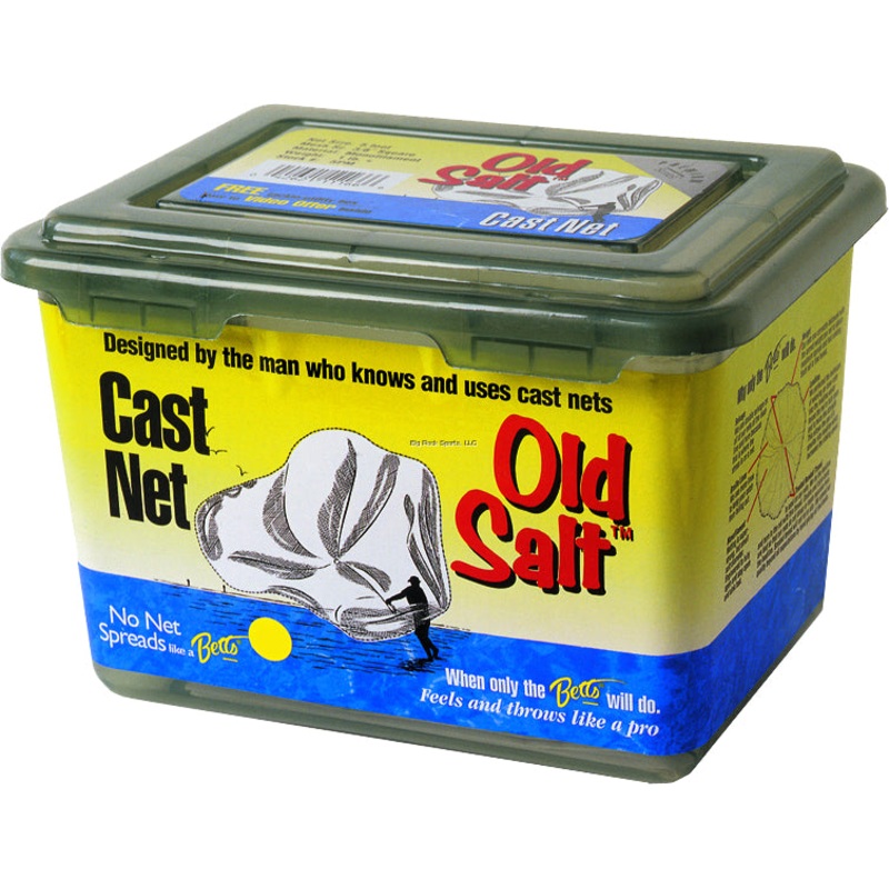 Betts Old Salt Mono Cast Net 8′ 3/8″ Mesh 1Lb Lead per Ft, Boxed