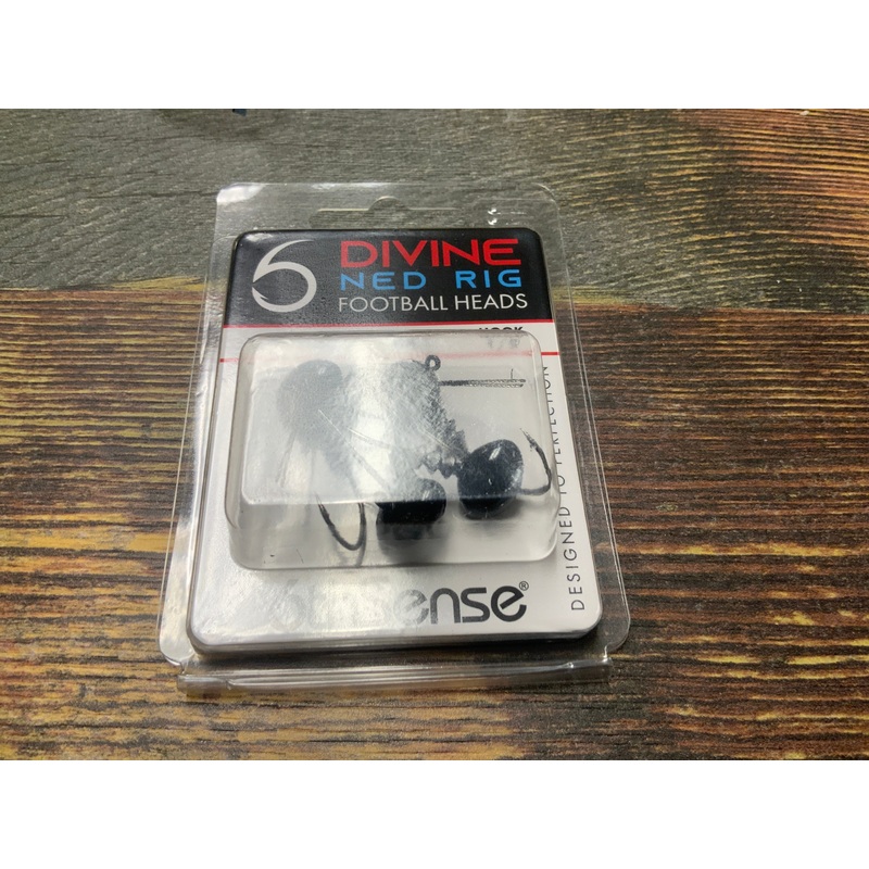 6th Sense Divine Ned Rig Football Heads 1/4 oz. 1/0 Black