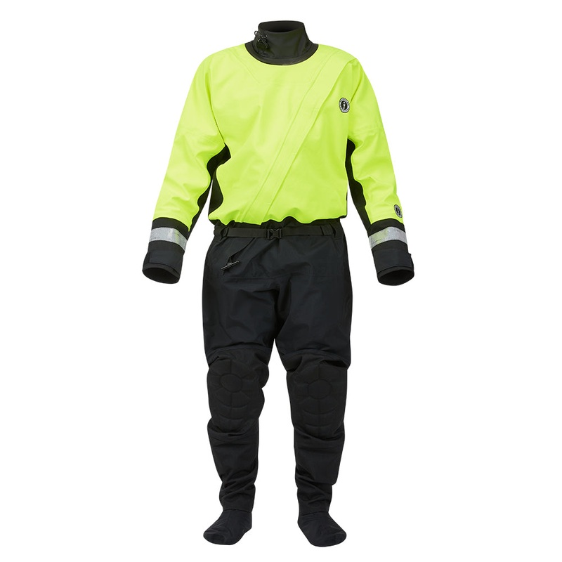 Mustang MSD576 Water Rescue Dry Suit – Fluorescent Yellow Green-Black – Medium [MSD57602-251-M-101]