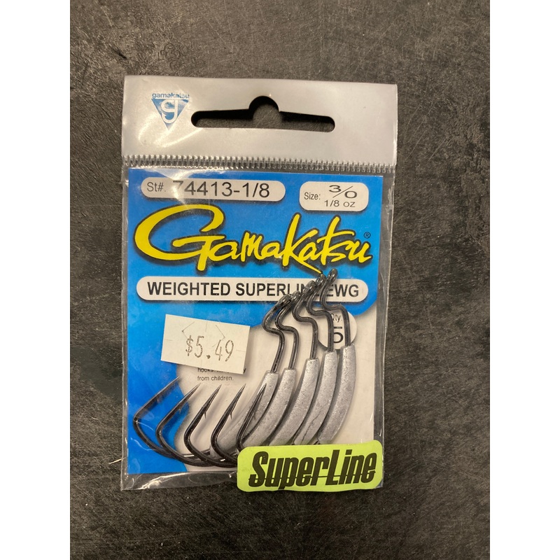 Gamakatsu Weighted Superline EWG 3/0. 1/8 oz.