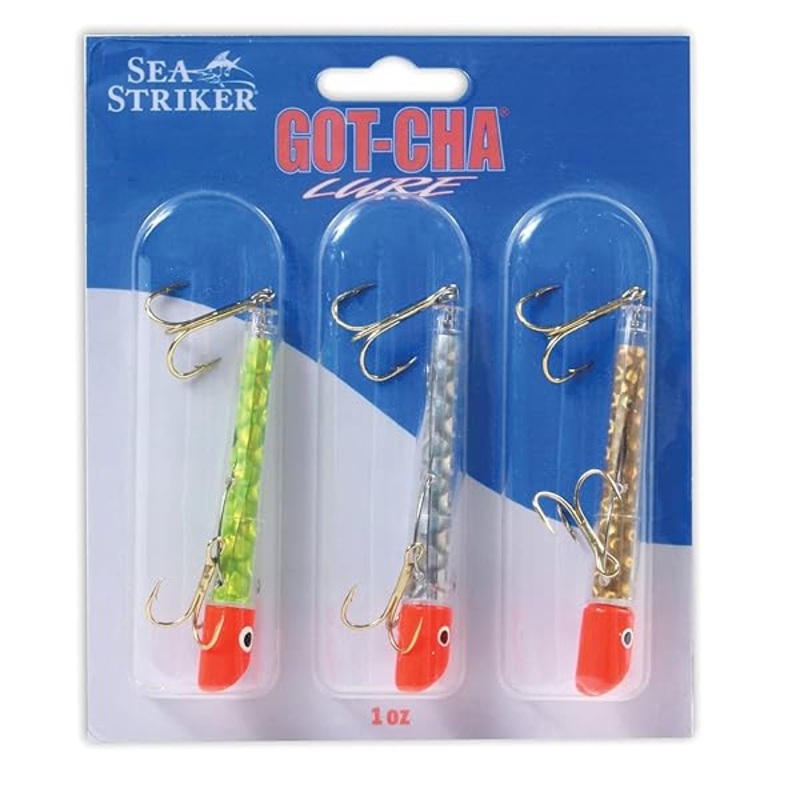 GOT-CHA Mylar Series Lure Kit, 3″, 1 oz, Size 2 & 4 Hook, 3 Pack