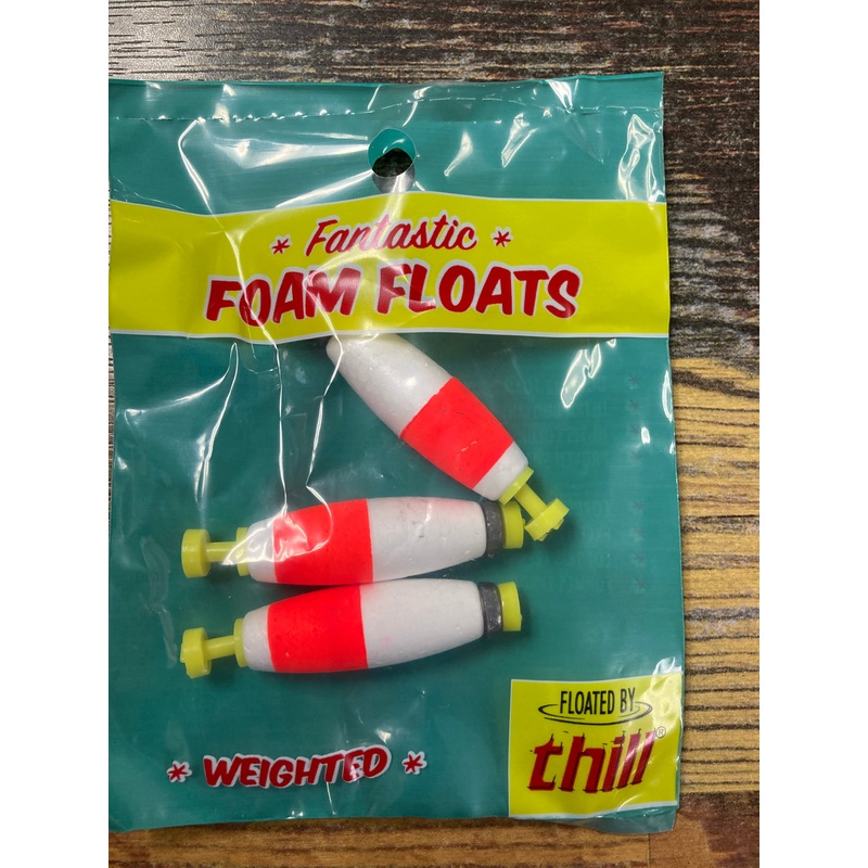 Thill 1.5 Foam Floats Weighted Snap On -Red/White