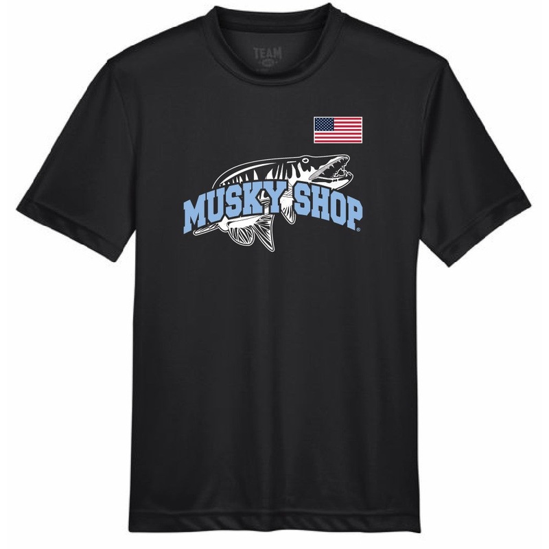 Musky Shop Youth T-Shirt Team 365 Performance Black Blue