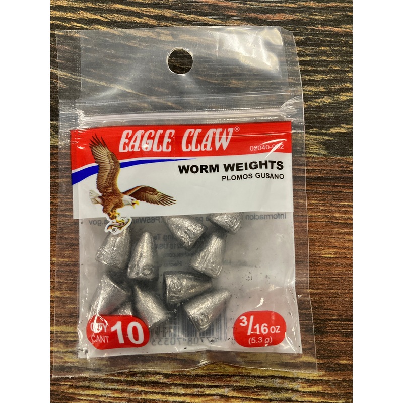 Eagle Claw Worm Weights 3/16 oz.