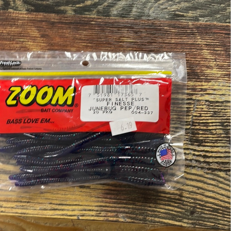 Zoom Finesse Worm – Junebug Pep/Red