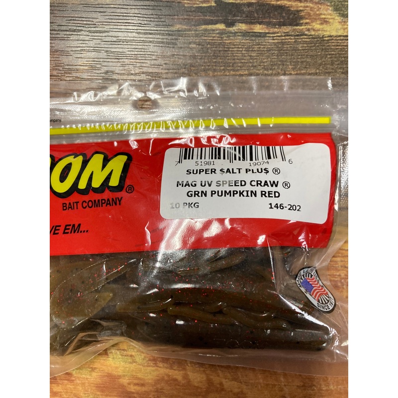 Zoom Mag UV Speed Craw – Green Pumpkin Red