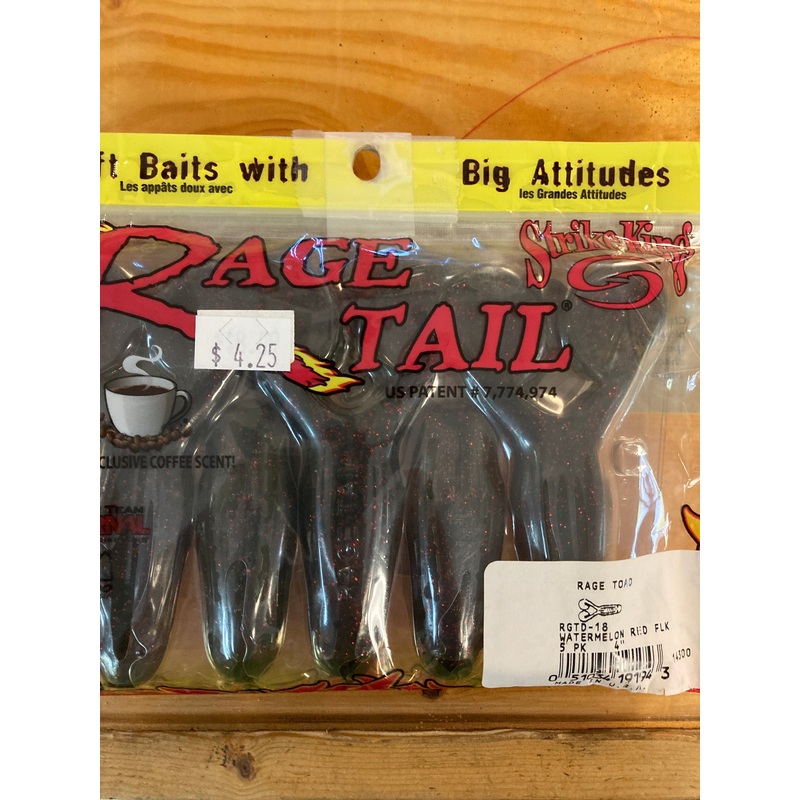 Strike King Rage Tail Rage Toad – Watermelon Red Flake