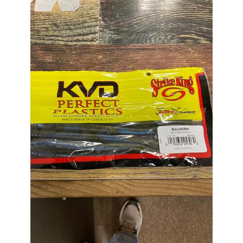 Strike KIng Bullworm 10 Blue Craw Red Flake