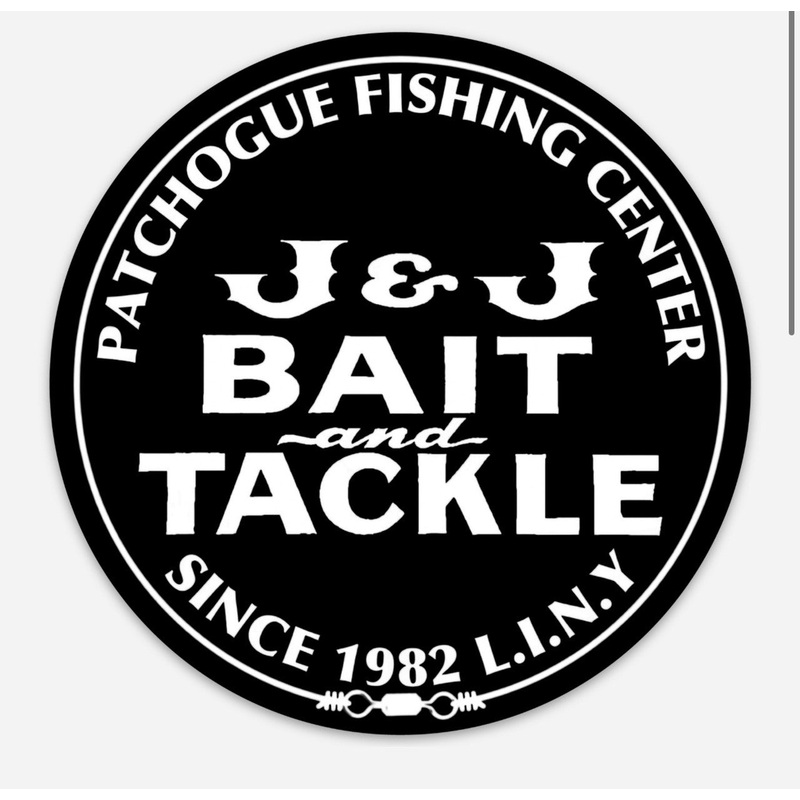 J&J Sports Circle Decal-Sticker “Patchogue Fishing Center Long Island New York”