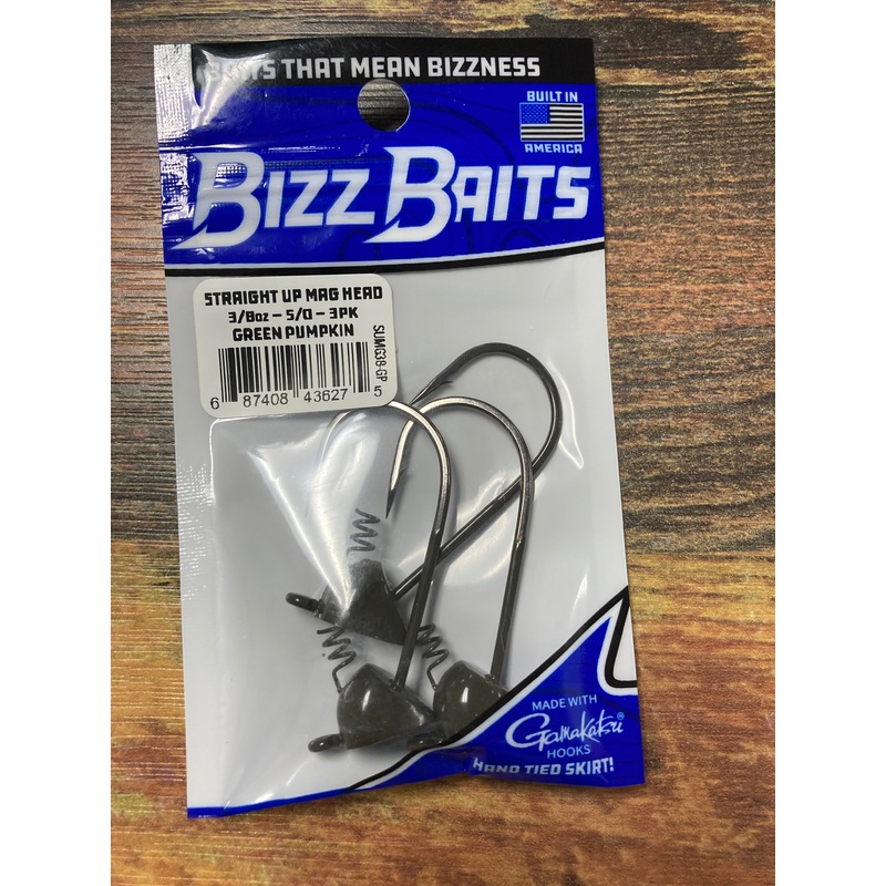 Bizz Baits Mag Shakey Head 3/8 oz. 4/0 Green Pumpkin