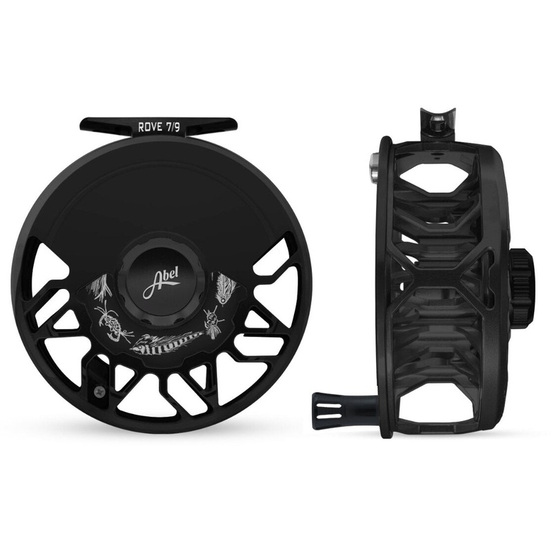 Abel ROVE 7/9 Fly Reel – Ported – Black Finish / Black Drag Knob – Saltwater Drag Plate – Black Handle