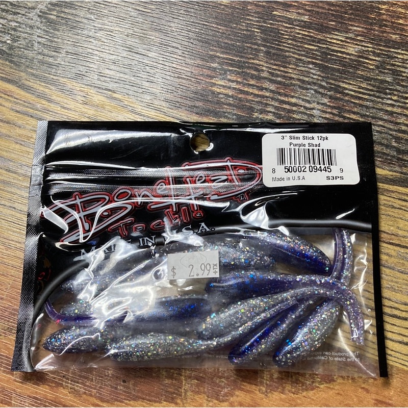 Bone Head Slim Stick 3″ Purple Shad