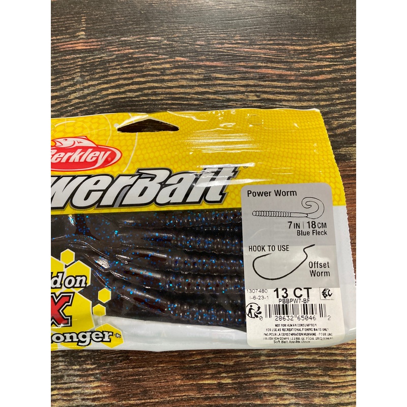 Berkley 7 Power Worm Blue Fleck