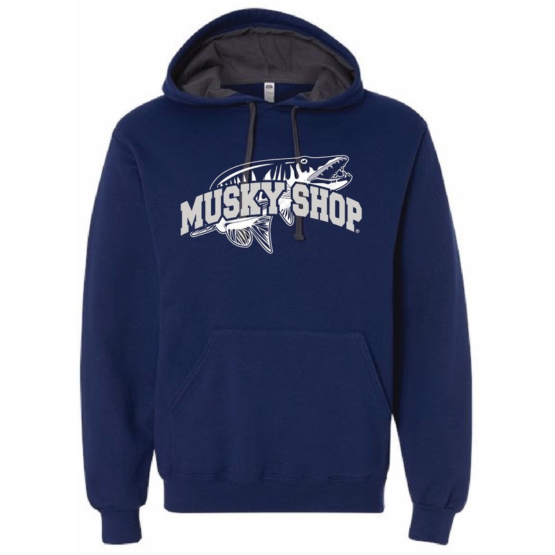 Musky Shop Fruit Of The Loom Sofspun Hoodie Admiral Blue