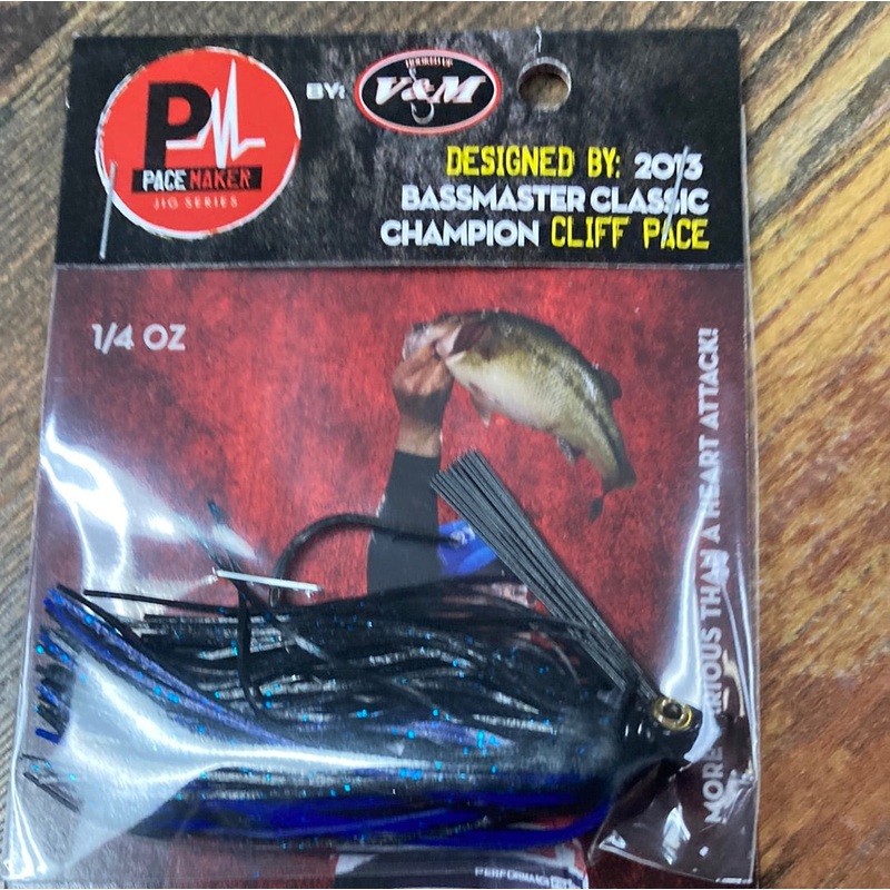 V&M Pulse Swim Jig 1/4 oz. Black Blue