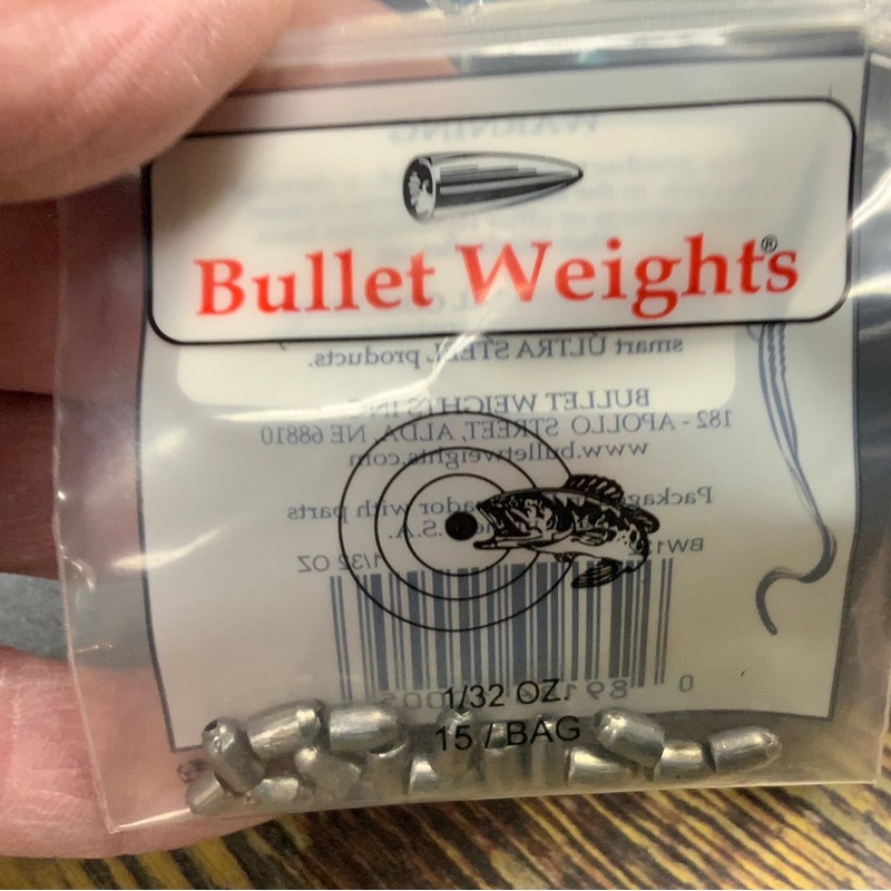 Bullet Weight Slip Sinker 1/32 oz. Lead