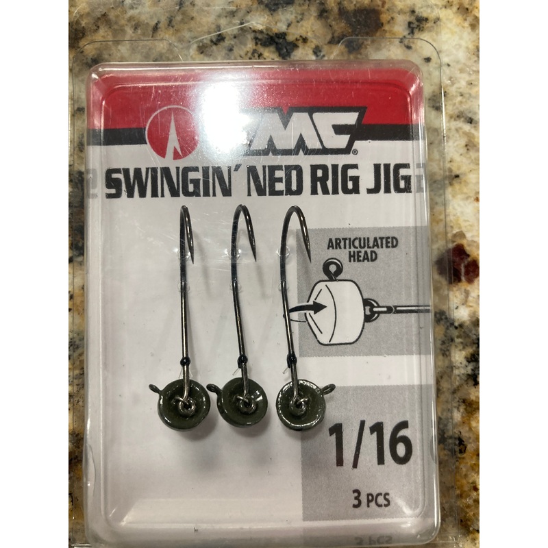 VMC Swingin’ Ned Rig Jig 1/16 oz. #1 Green Pumpkin