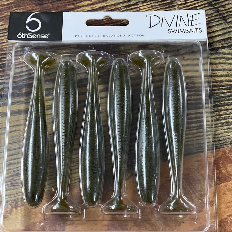 6th Sense Divine Swimbaits 4.4″ Green Pumpkin