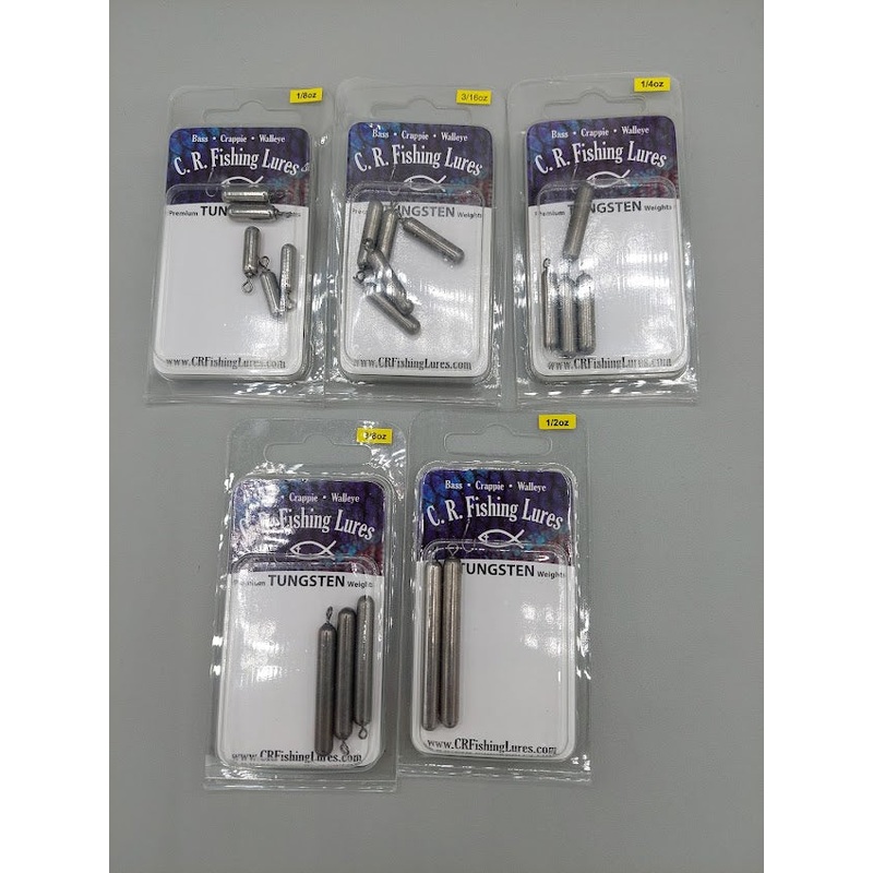 C.R. FISHING TUNGSTEN DROP SHOT WEIGHTS OPEN EYE