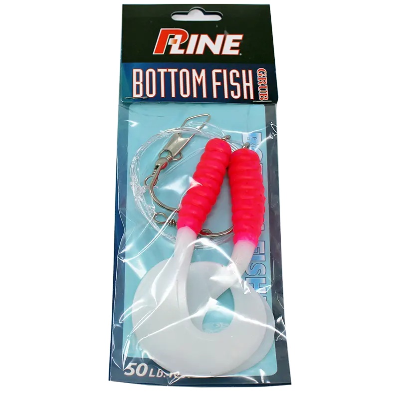 P-Line Bottom Fish Grubs – 2-Hook Rigs