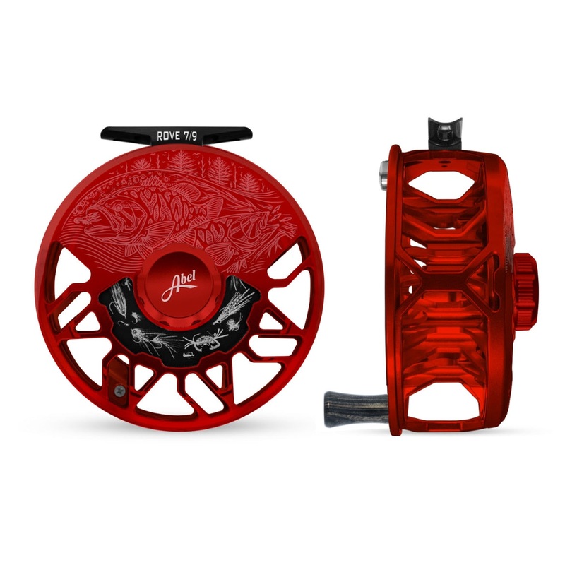 Abel ROVE 7/9 Fly Reel – Red Underwood – Timber Smallies / Red Drag Knob + Fresh/Salt Drag Plate & Ebony Handle
