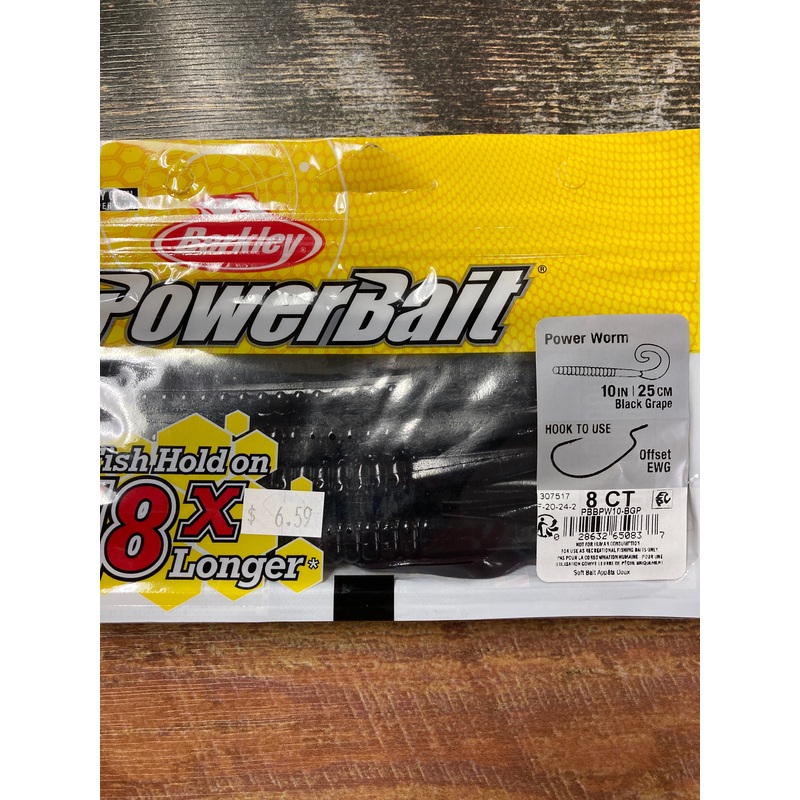 Berkley Power Worm 10″ Black Grape
