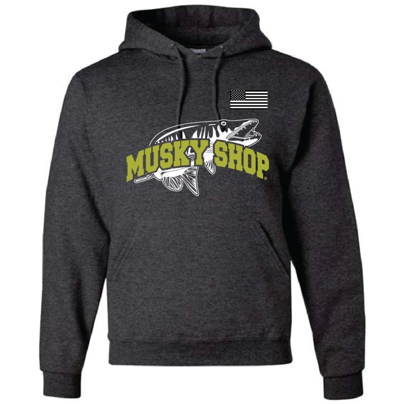 Musky Shop Jerzees NUBlend Black Heather Chart Hoodie