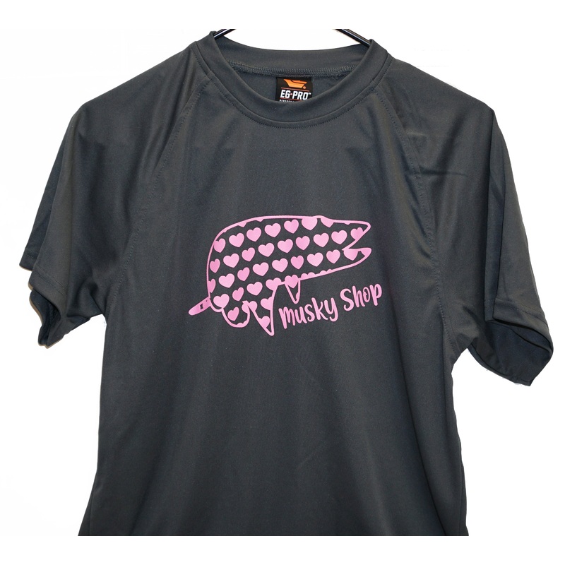Musky Shop Kids Short Sleeve T-Shirt Performance Gray Pink
