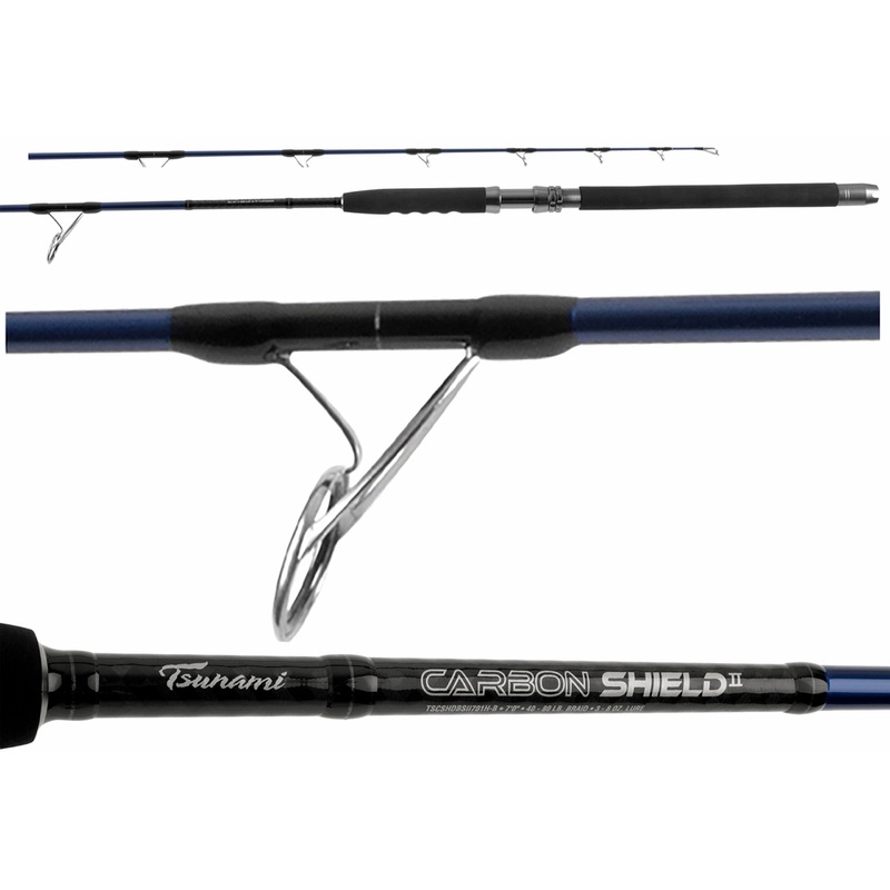 Tsunami Carbon Shield II Boat Spinning Popping Rods