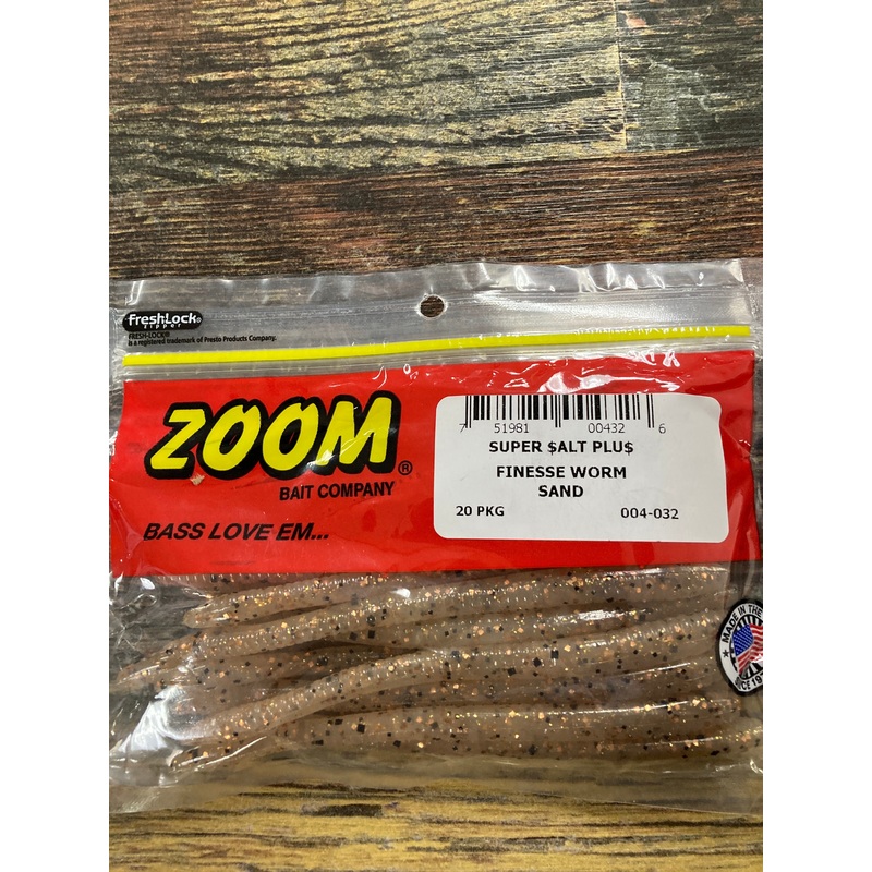 Zoom Finesse Worm 4.5″ Sand