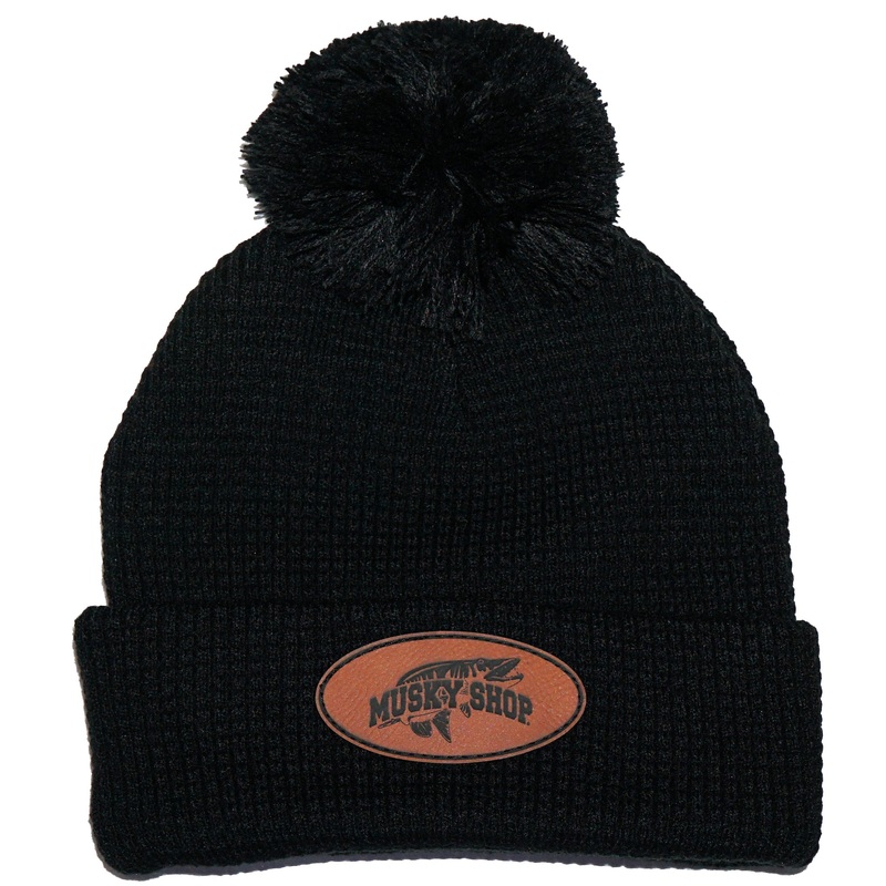 Musky Shop Pom Beanie Black With Sienna Patch